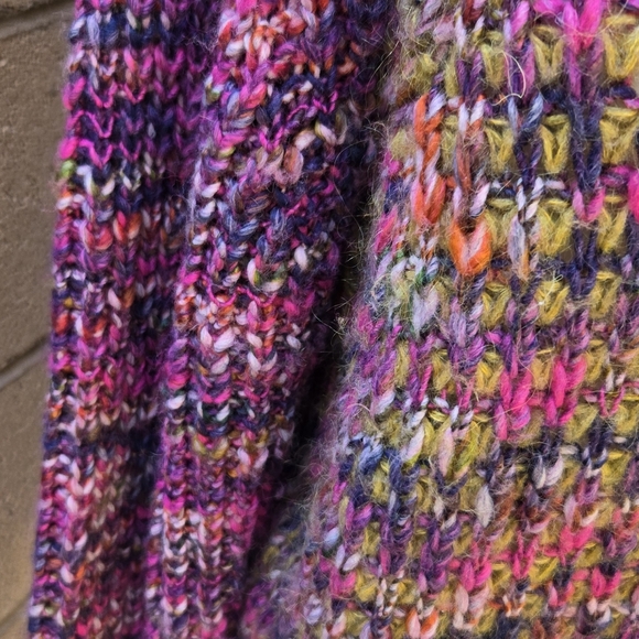 Anthropologie Moth Wool Blend Pink Yellow Knit Sweater - Picture 5 of 11